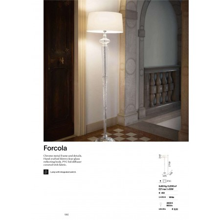 лампион / правостояща лампа FORCOLA PT1 BIANCO - Изображение 3