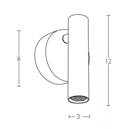 аплик H48-B SCONCE LED 3W METAL BLACK 3000K - Изображение 2