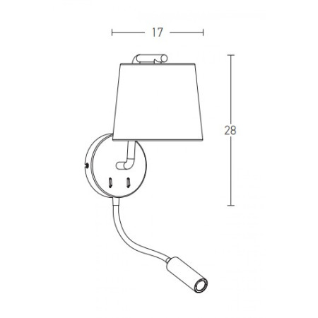 аплик H57 SCONCE LED 3W+E27 MAX 40W METAL BLACK - Изображение 2