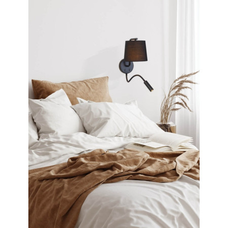 аплик H57 SCONCE LED 3W+E27 MAX 40W METAL BLACK - Изображение 1
