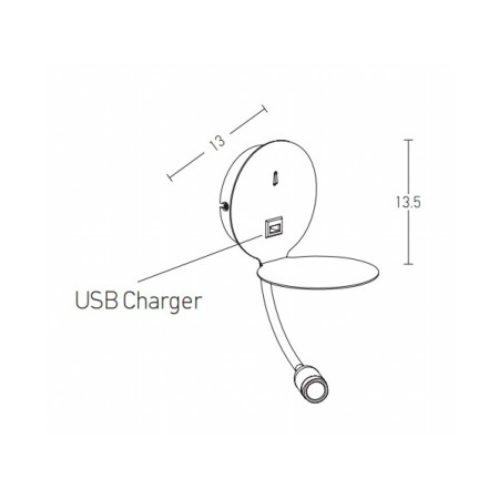 аплик H58 SCONCE LED 3W METAL WHITE USB - Изображение 1