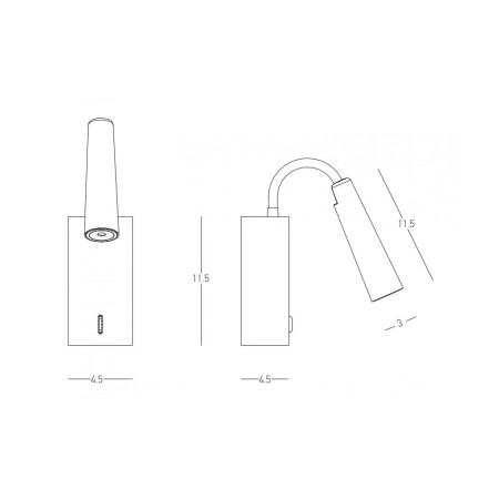 аплик H72 SCONCE LED 3W METAL BLACK - Изображение 3