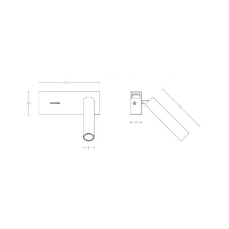 аплик H74 SCONCE LED 3W METAL WHITE USB - Изображение 1
