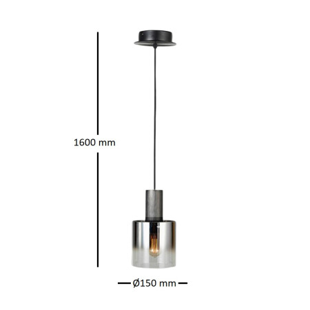 пендел 12809 I3 - VENIZE - LAMP 1L BLACK-SMOKE - Изображение 4