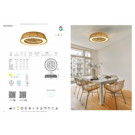 плафон 7810 Rattan 70W 2700K-5000K lm INDONESIA - Изображение 4