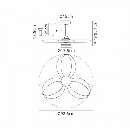 плафон 8702  Ceil24W Fan 32W White+Wood - Изображение 5