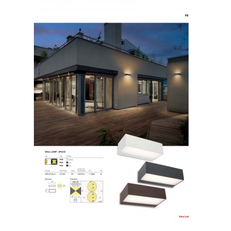 аплик, външна лампа 9135 LIMA LED AP 2X4.5W IP54 DG - Изображение 3