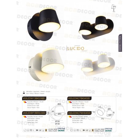 аплик, спот лампа V83LEDW27BK - Изображение 2