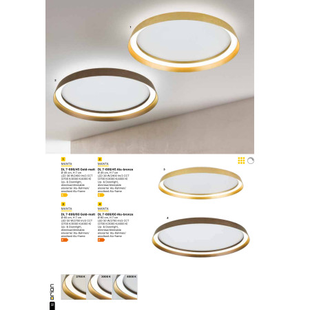 плафон DL 7-699/60 gold-matt(LED50W/2700lm/3CCT - Изображение 7