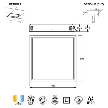 плафон 9095 White 60W 4500K 4000lm BLUE SKY - Изображение 4