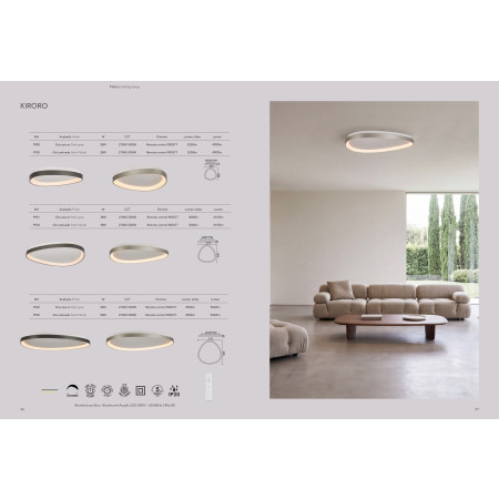 плафон 9904 LED 38W Plata CCT 2700K-5000K Kiroro - Изображение 6