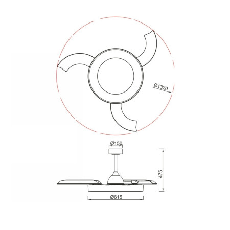 плафон 9057 White 40W 2700K-5000K 3000lm NISEKO FAN L - Изображение 4