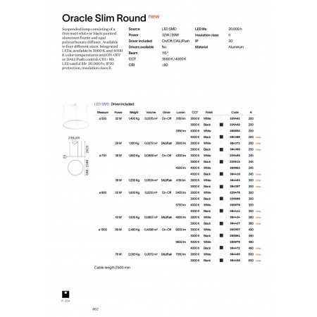 полилей ORACLE SLIM SP D090 ROUND 3000K DALI BK - Изображение 4