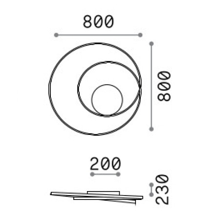 плафон OZ PL D080 ON-OFF NERO 3000K - Изображение 3