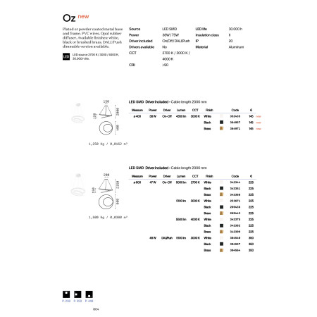 полилей OZ SP D040 ON-OFF OTTONE 3000K - Изображение 2