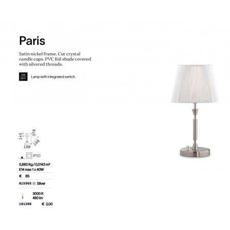 настолна лампа PARIS TL1 SMALL