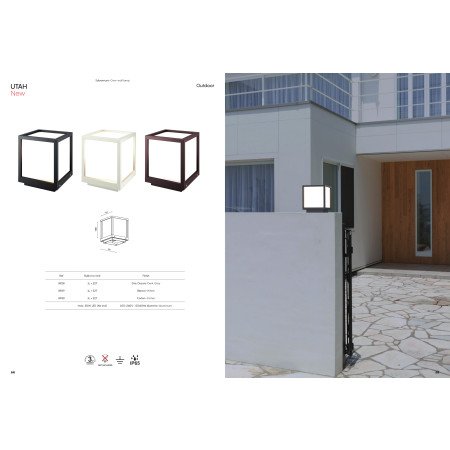 настолна лампа, външна лампа 8929 Outdoor Wall  White IP65 - 1L*E27 - Изображение 2