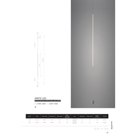 пендел 11607 VERTIC LED WHITE 4000K - Изображение 7