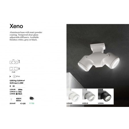 външна лампа, спот лампа XENO PL2 GRIGIO - Изображение 2
