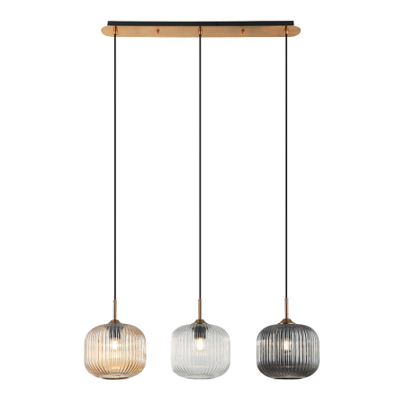 полилей 22074 PENDANT LAMP 3XE27 MAX 40W GLASS CLEAR-SMOKE