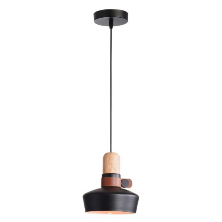 пендел 1990 PENDANT LIGHT 1XE27 BLACK WOOD LEATHER