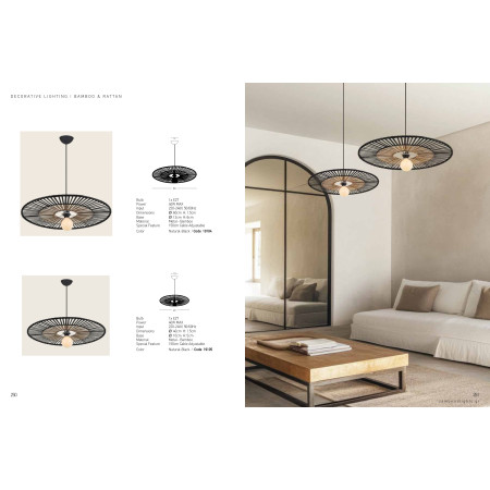 пендел 19105 PENDANT LAMP E27 MAX 40W BLACK BAMBOO - Изображение 4
