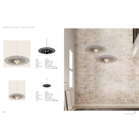 пендел 19107 PENDANT LAMP E27 MAX 40W WHITE BAMBOO - Изображение 3