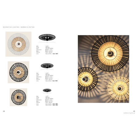 плафон 19252 CEILING LAMP E27 MAX 40W BLACK BAMBOO - Изображение 3