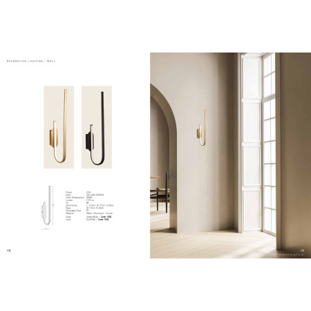 аплик 1935 WALL LAMP 18W 3000K GOLD - Изображение 4