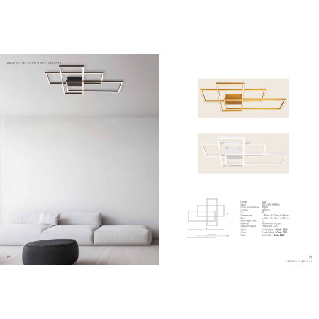 плафон 2021 CEILING LIGHT LED 52W 3000K ALUMINIUM WHITE - Изображение 2
