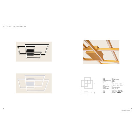 плафон 2025 CEILING LIGHT LED 48W 3000K ALUMINIUM GOLD - Изображение 3
