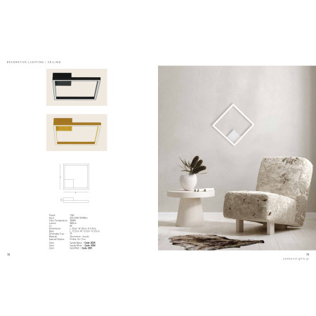 плафон, аплик 2031 SCONCE LIGHT LED 15W 3000K ALUMINIUM GOLD - Изображение 2