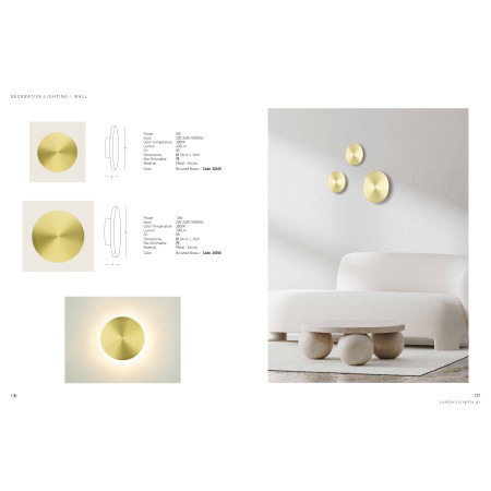 аплик 20350 SCONCE LIGHT LED 3000K 10W BRUSHED BRASS - Изображение 4