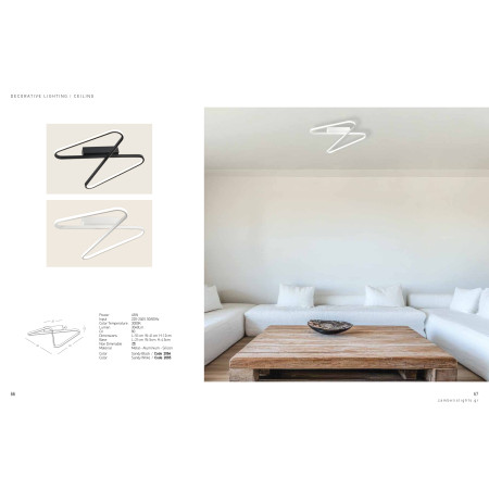 плафон 2065 CEILING LED LIGHT 45W 3000K METAL WHITE - Изображение 4