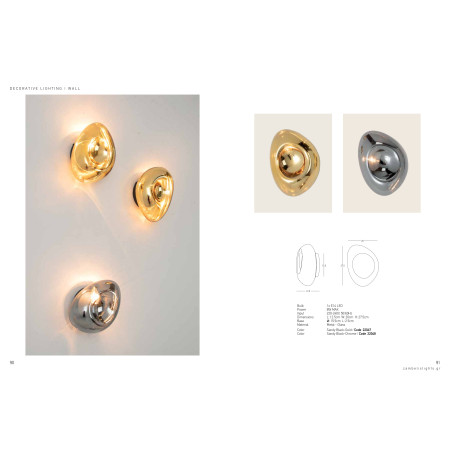 аплик 22048 WALL LAMP E14 MAX 8W GLASS CHROME - Изображение 3