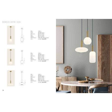 пендел 22070 Pend 1xE27 Opal/Gold Matt - Изображение 3