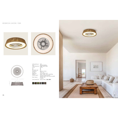 плафон 23001 CEILING FAN, METAL-HEMP ROPE 33W LED - Изображение 5