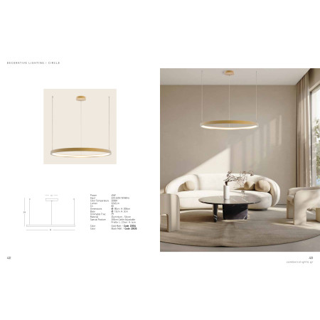 полилей 23035 PENDANT LED LIGHT 45W 3000K ALUMINIUM BLACK - Изображение 3