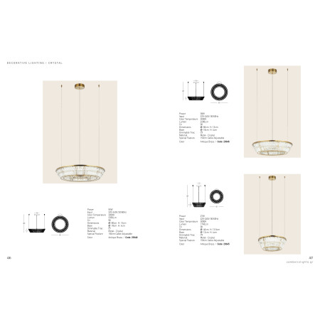 полилей 23048 PENDANT LED LIGHT 55W 3000K METAL-CRYSTAL AN - Изображение 5