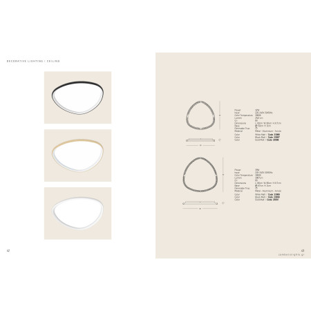 плафон 23091 CEILING LED LIGHT 39W 3000K METAL-ACRYLIC GO - Изображение 2