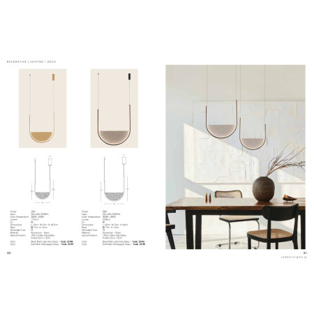 пендел 23165 PENDANT LED LIGHT 28W 3000K,4000K GOLD-CHAMP - Изображение 2