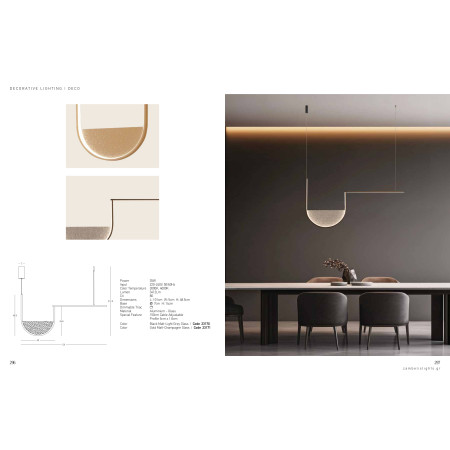 полилей 23171 PENDANT LED LIGHT 35W 3000K,4000K GOLD-CHAMP - Изображение 2