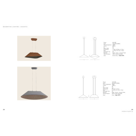 полилей 23172 PENDANT LED LIGHT 8W SMD 3000K ACOUSTIC BROW - Изображение 5