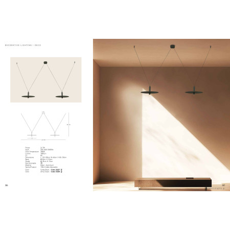 полилей 23228 PENDANT LED LIGHT 2X7W 3000K METAL ARMY GREE - Изображение 2