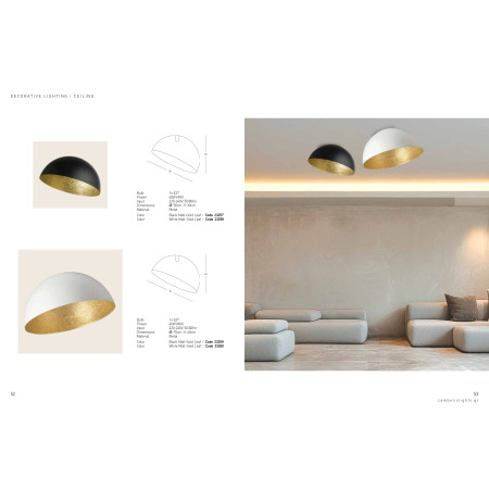 плафон 23259 CEILING LAMP E27 MAX 40W METAL BLACK-GOLDEN - Изображение 2