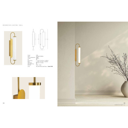 аплик 25152 WALL LED LIGHT 10W TRIAC BRUSHED BRASS - OPA - Изображение 4