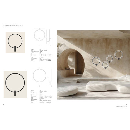 аплик 25320 WALL LED LIGHT 23W 3000K SANDY BLACK METAL - - Изображение 3