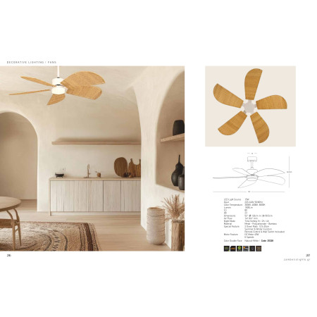 плафон 25328 CEILING FAN WITH LED LIGHT 15W 3000K-4000K-6 - Изображение 6