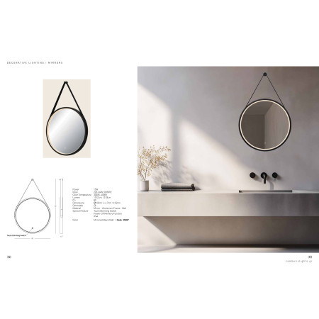 аплик 25387 MIRROR WITH LED LIGHT 15W 3000K-4000K ROUND - Изображение 3