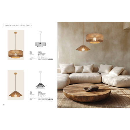 пендел 25429 PENDANT LIGHT 1xE27 MAX 40W NATURAL PAPER RO - Изображение 3